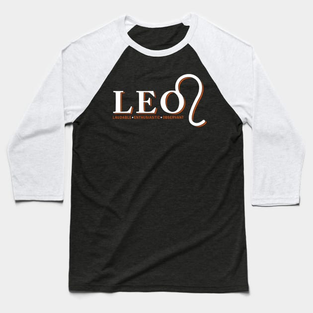 Leo Sign Baseball T-Shirt by LetsBeginDesigns